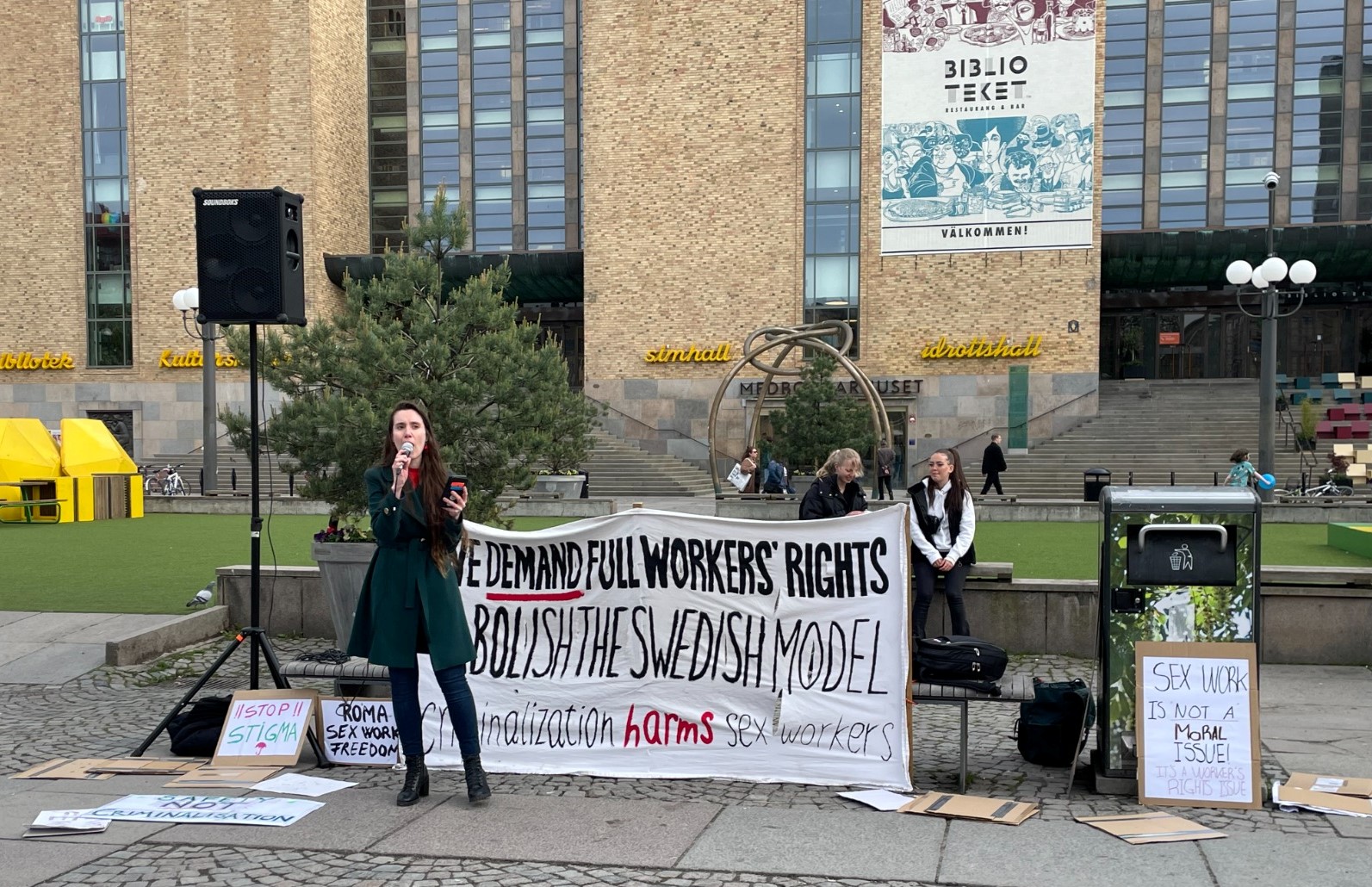 Rally in support of sex workers rights in Sweden